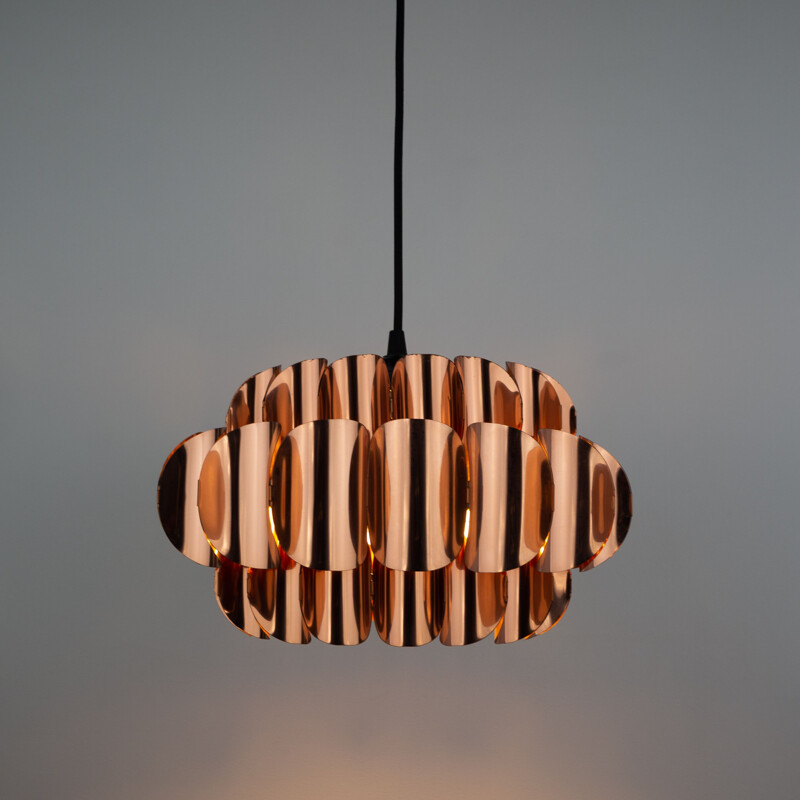 Vintage Swedish copper Temde pendant lamp by Thorsten Orrling for Hans-Agne Jakobsson, 1960s