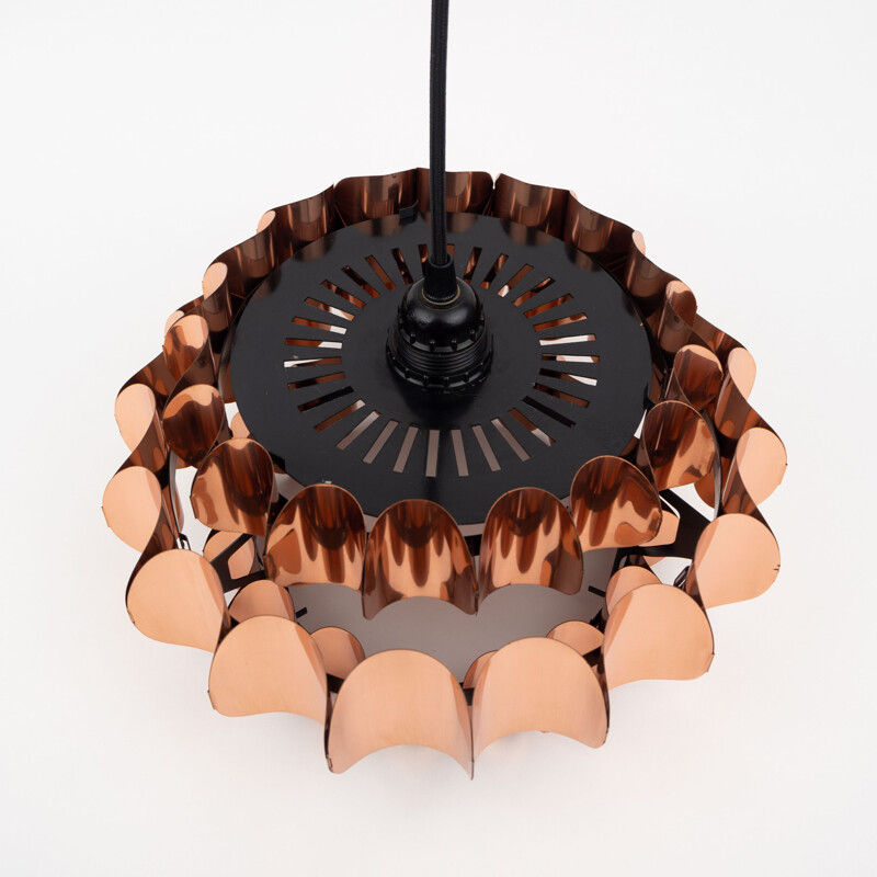 Vintage Swedish copper Temde pendant lamp by Thorsten Orrling for Hans-Agne Jakobsson, 1960s