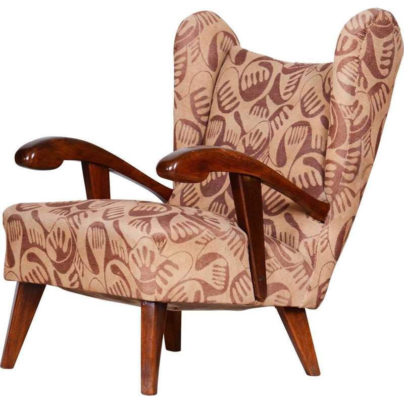 fauteuil art Déco marron
