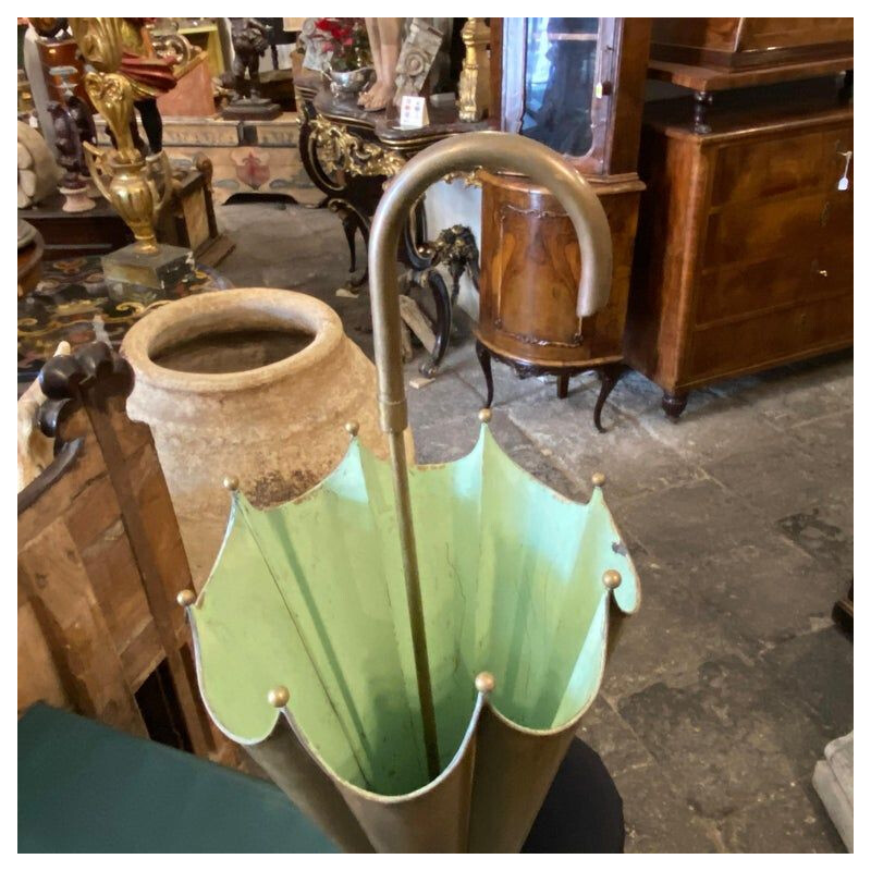 Porte-parapluie vintage en laiton, Italie 1950