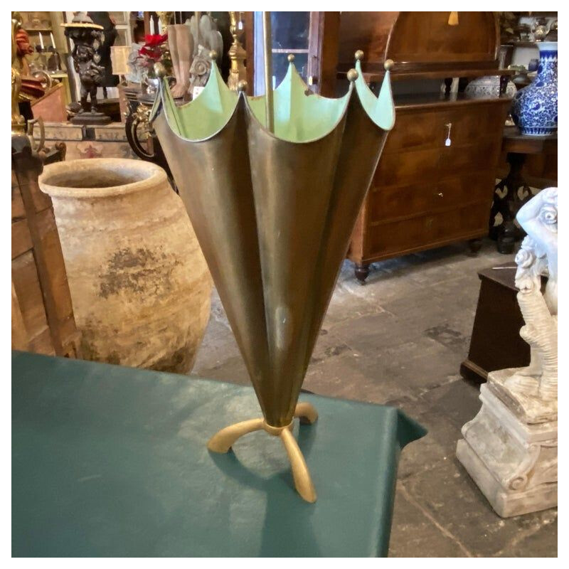 Vintage brass umbrella stand, Italy 1950s