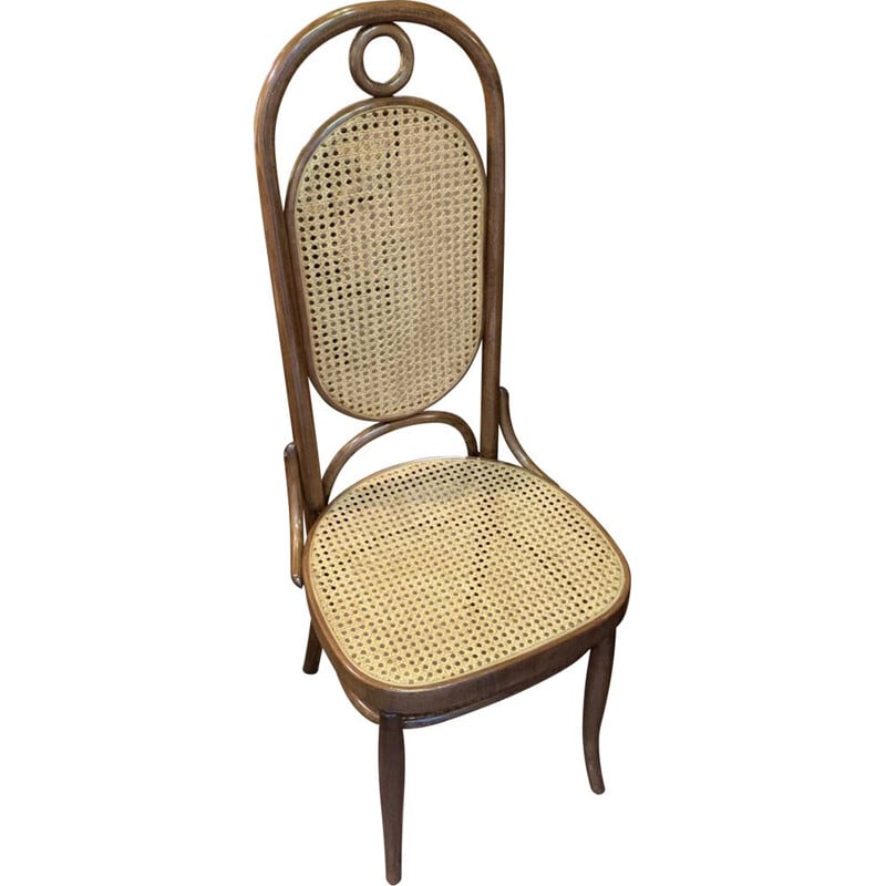 Chaise vintage n 17 en bois de hêtre et paille par Thonet