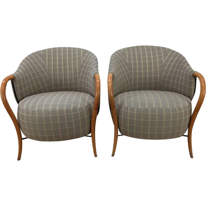 Pair of vintage Cinna armchairs, 1980s