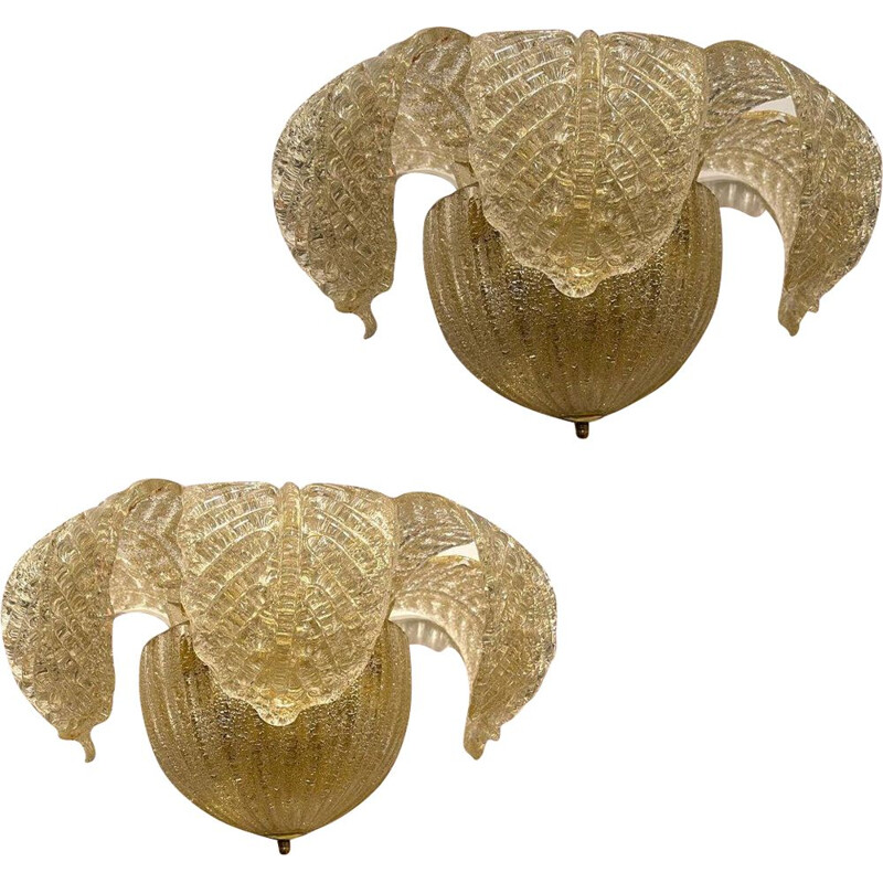 Pair of vintage sconces in Murano glass, Italy