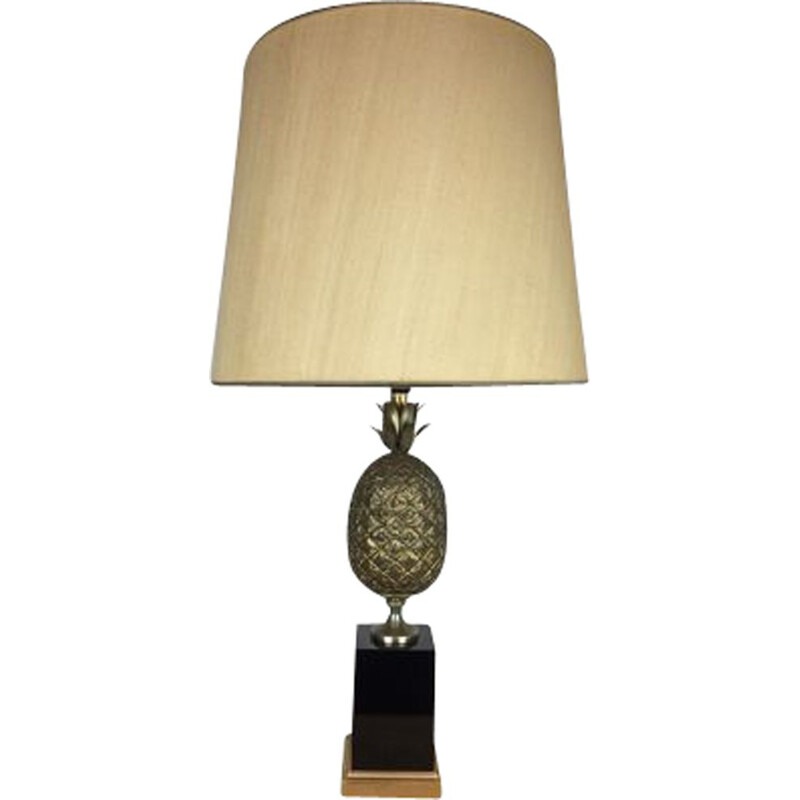 Vintage Lampe vergoldete Ananas von Le Dauphin, 1970