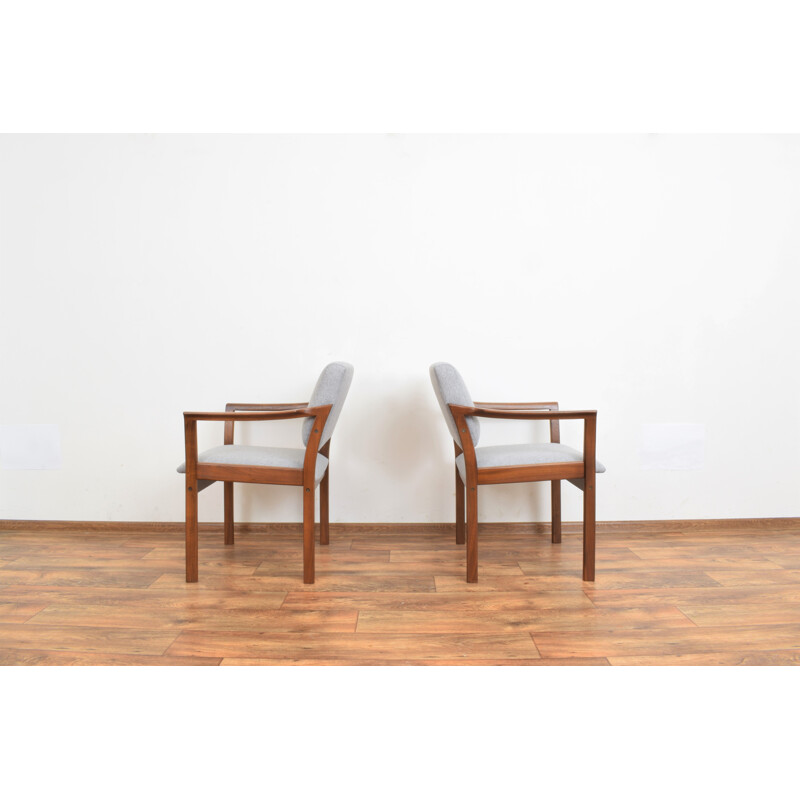 Pair of vintage cherry wood armchairs, Denmark 1970s