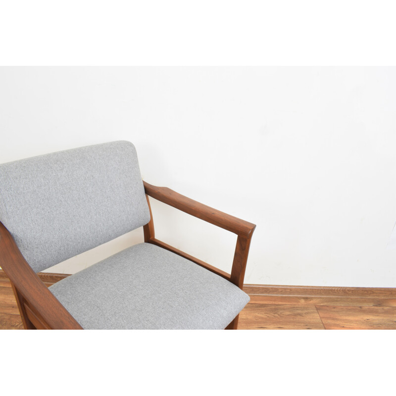 Pair of vintage cherry wood armchairs, Denmark 1970s