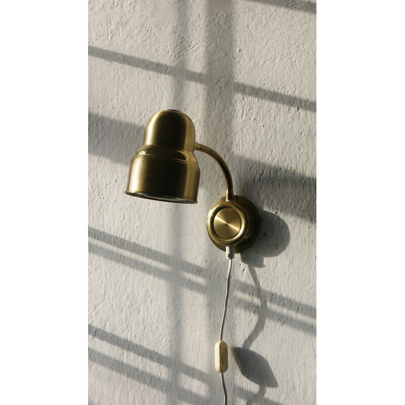 Vintage brass wall lamp by Ewa Belysning, Sweden 1960