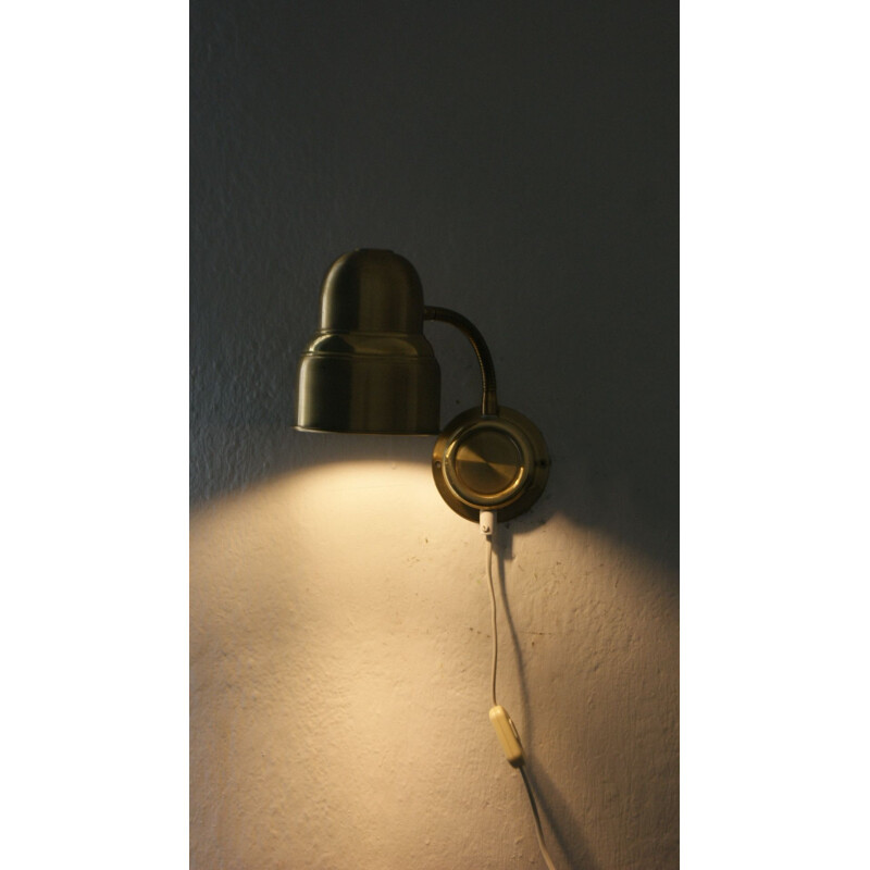 Vintage messing wandlamp van Ewa Belysning, Zweden 1960
