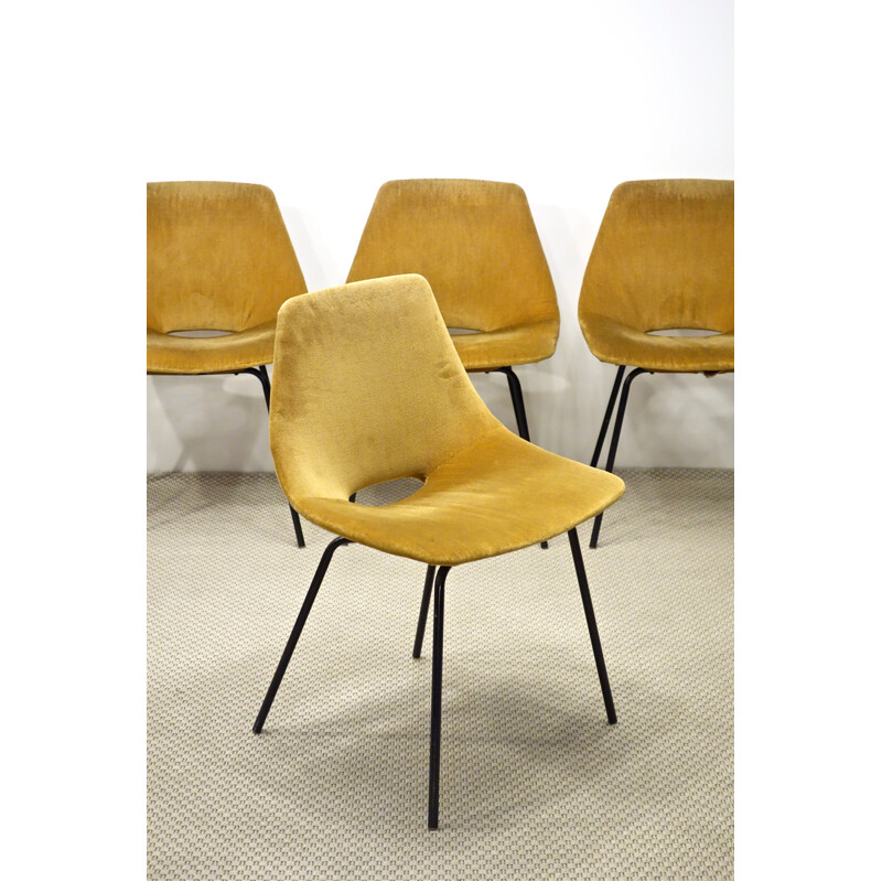 Lot de 6 chaises vintage Amsterdam de Pierre Guariche pour Steiner, 1954