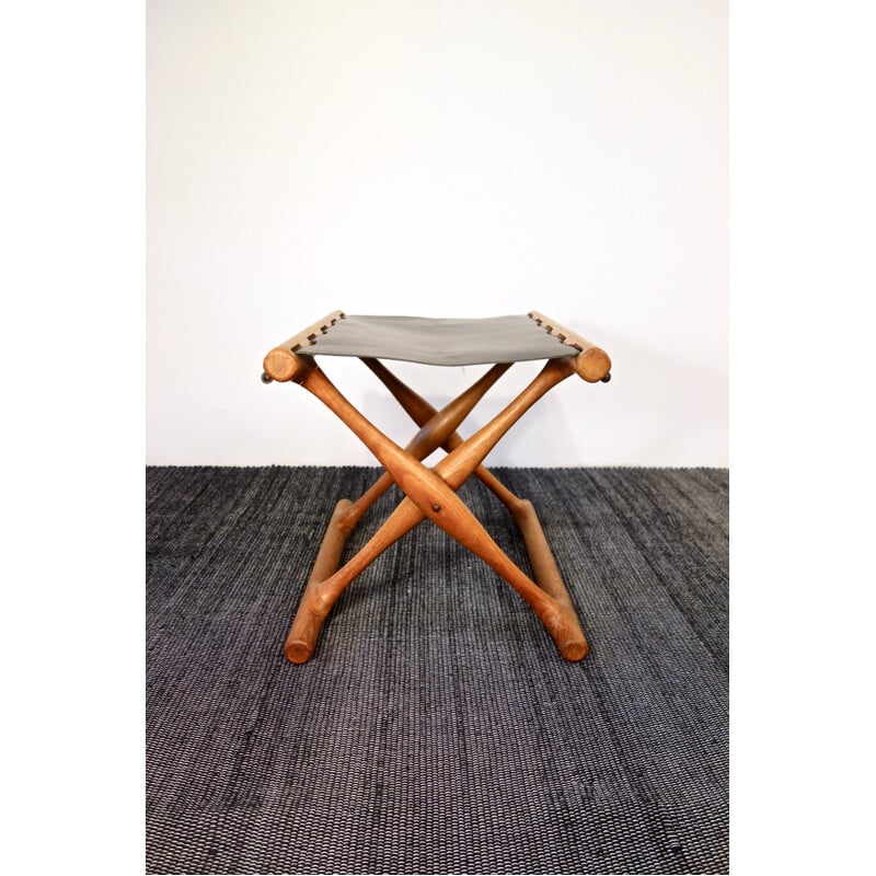 Scandinavian vintage stool "guldhøjstole" by Poul Hundevad, Denmark 1950