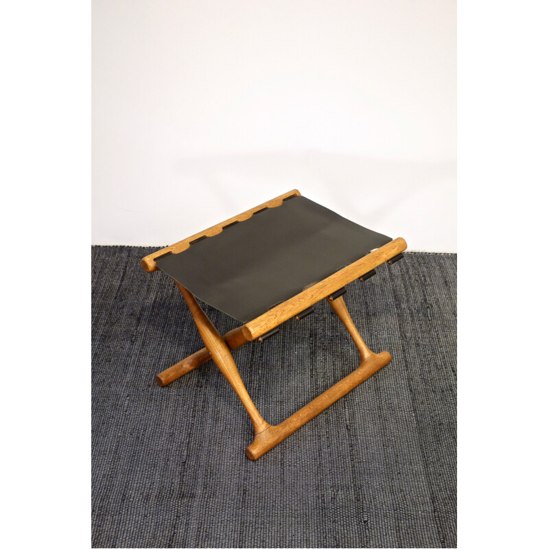 Scandinavian vintage stool "guldhøjstole" by Poul Hundevad, Denmark 1950