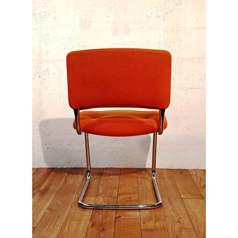Fauteuil vintage Strafor Steelcase orange, 1970