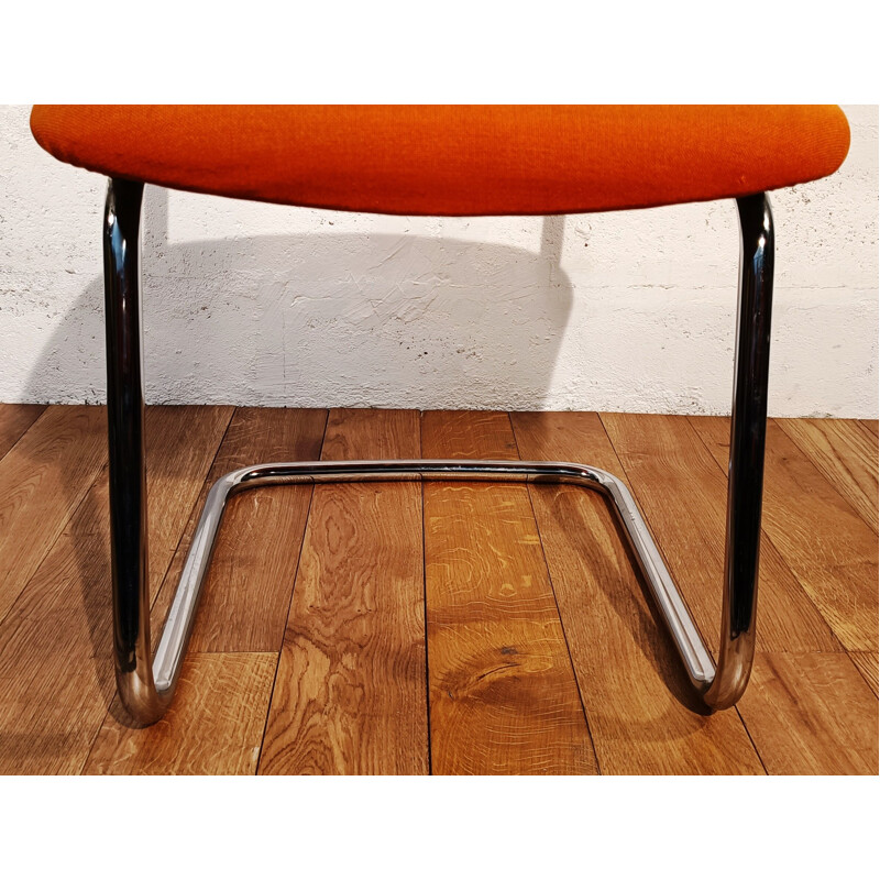 Poltrona vintage Strafor Steelcase arancione, 1970