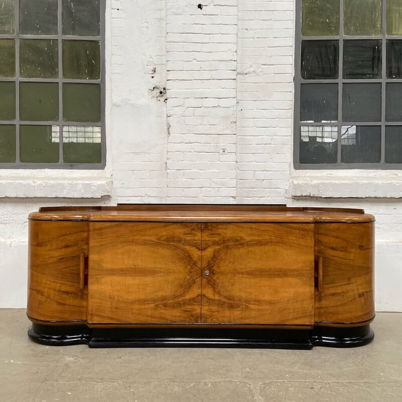 Vintage walnut highboard by Jindřich Halabala for Up závody, Czechoslovakia 1930