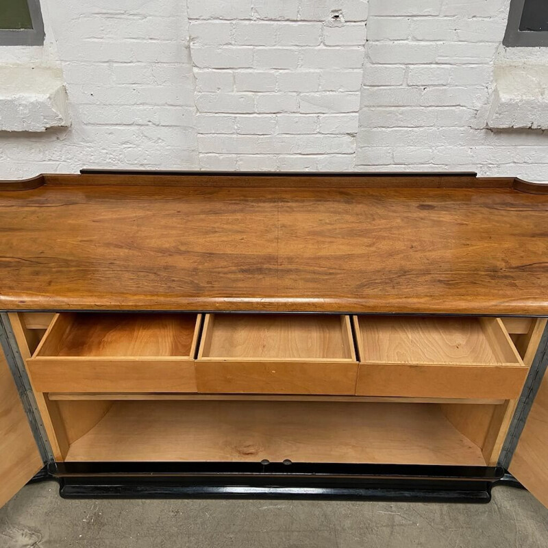 Vintage walnut highboard by Jindřich Halabala for Up závody, Czechoslovakia 1930