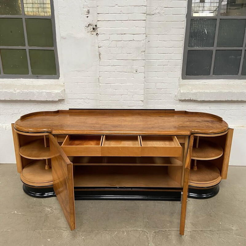 Vintage walnut highboard by Jindřich Halabala for Up závody, Czechoslovakia 1930