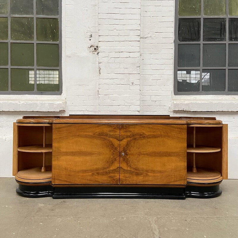 Vintage walnut highboard by Jindřich Halabala for Up závody, Czechoslovakia 1930