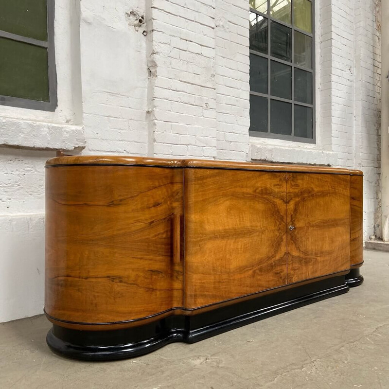 Vintage walnut highboard by Jindřich Halabala for Up závody, Czechoslovakia 1930