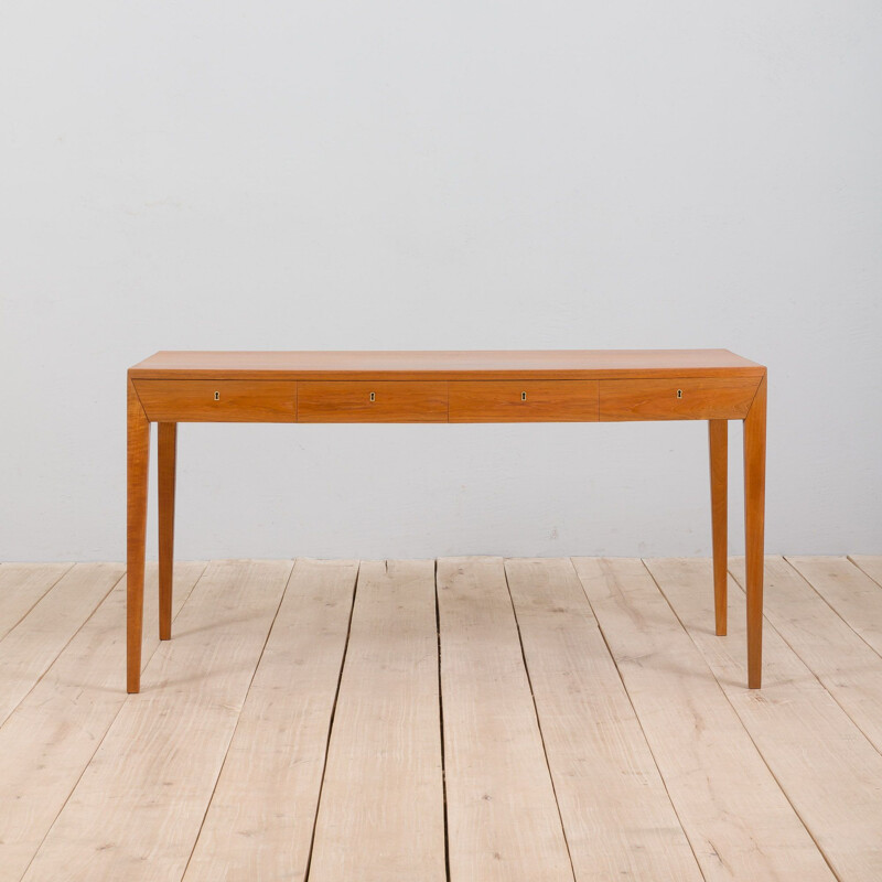 Teak vintage desk by Severin Hansen for Haslev Denmark, 1960s