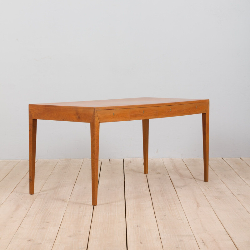 Teak vintage desk by Severin Hansen for Haslev Denmark, 1960s