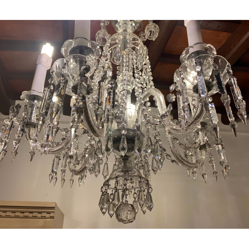 Vintage Bohemian crystal chandelier, 1900s