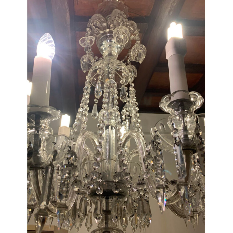 Vintage Bohemian crystal chandelier, 1900s