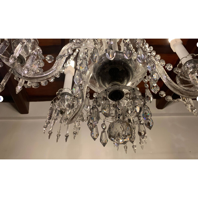 Vintage Bohemian crystal chandelier, 1900s