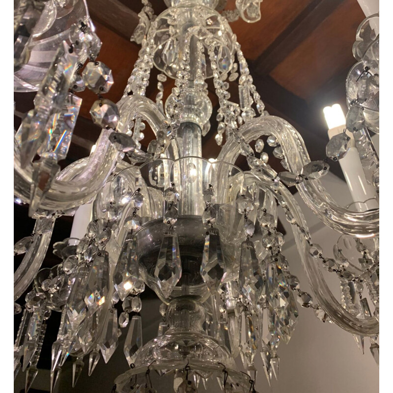 Vintage Bohemian crystal chandelier, 1900s