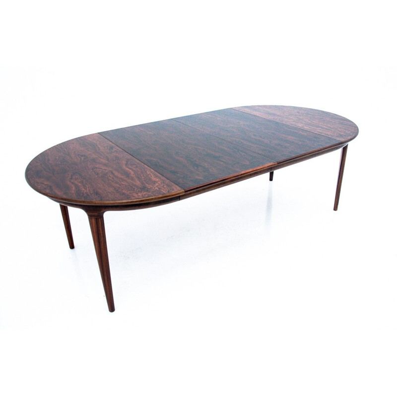 Vintage round rosewood table, Denmark 1960s