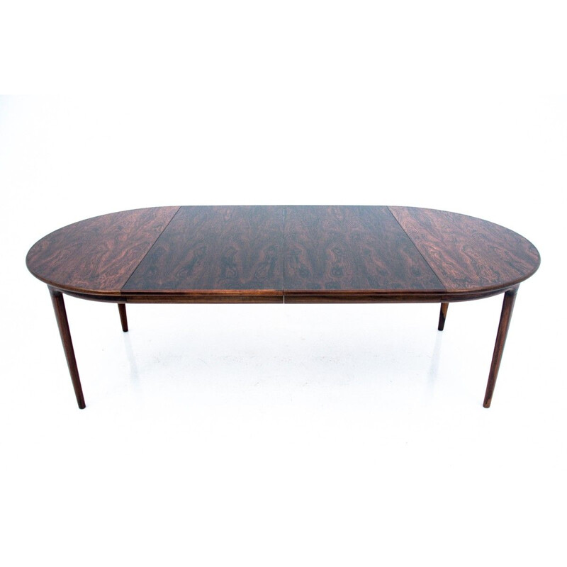 Vintage round rosewood table, Denmark 1960s