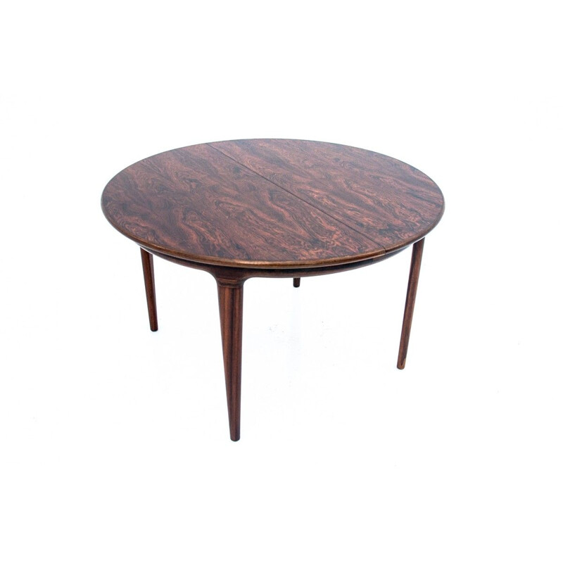Vintage round rosewood table, Denmark 1960s