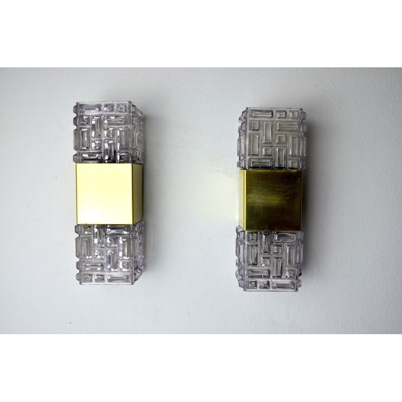 Pair of vintage wall lamps by Sciolari, Italy 1970