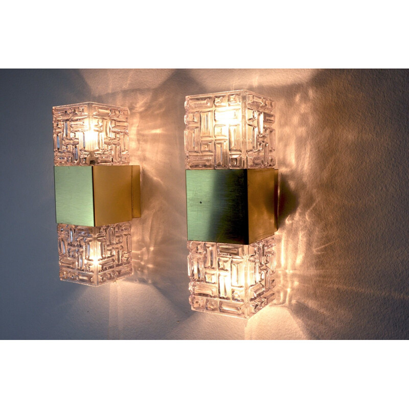 Pair of vintage wall lamps by Sciolari, Italy 1970