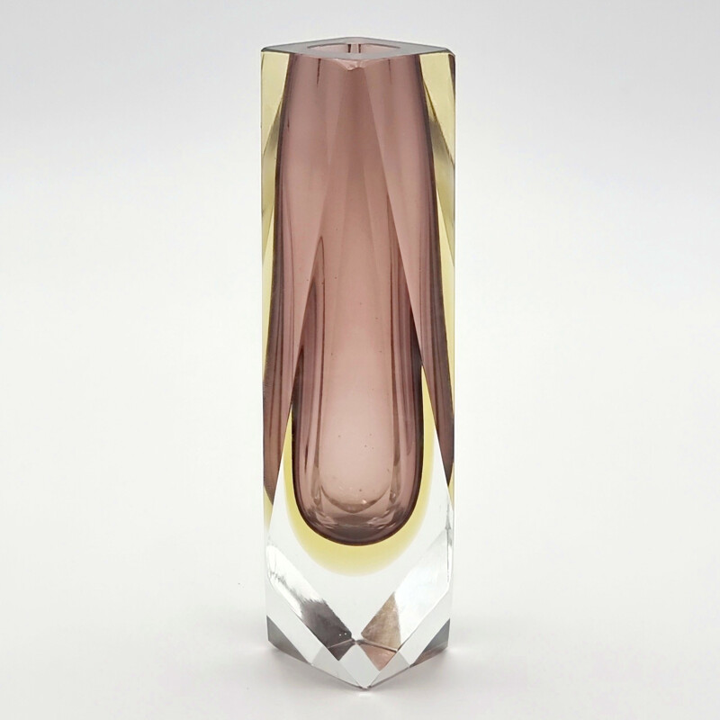 Mid century Sommerso Murano glass vase by Flavio Poli for Alessandro Mandruzzato, Italy 1960s