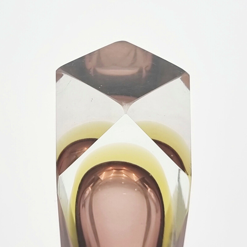 Mid century Sommerso Murano glass vase by Flavio Poli for Alessandro Mandruzzato, Italy 1960s