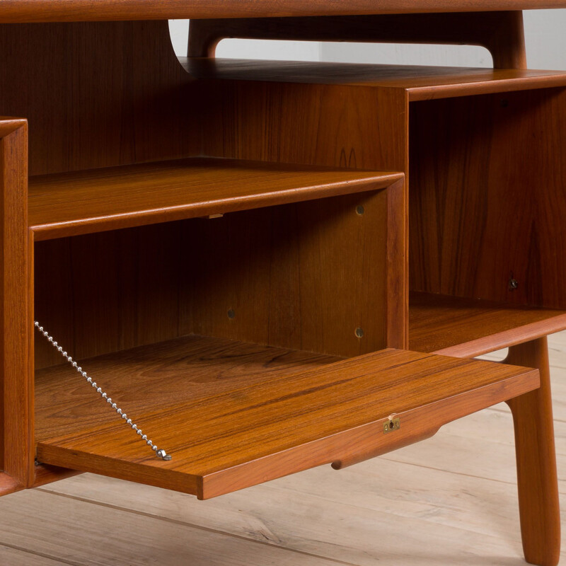 Danish vintage teak desk model 75 by Omann Jun, 1950s