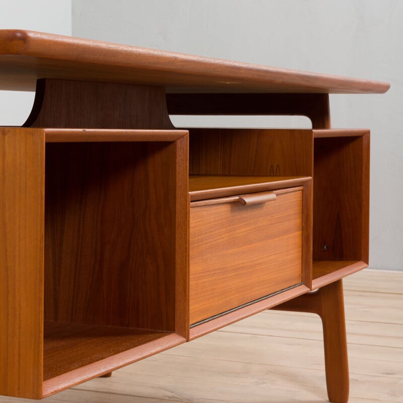 Danish vintage teak desk model 75 by Omann Jun, 1950s