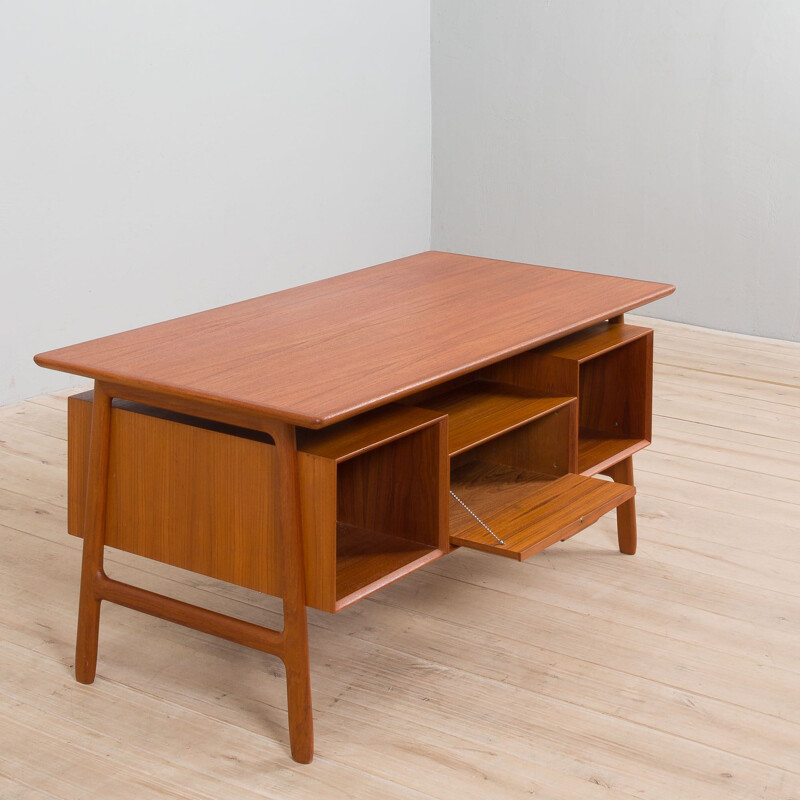 Danish vintage teak desk model 75 by Omann Jun, 1950s