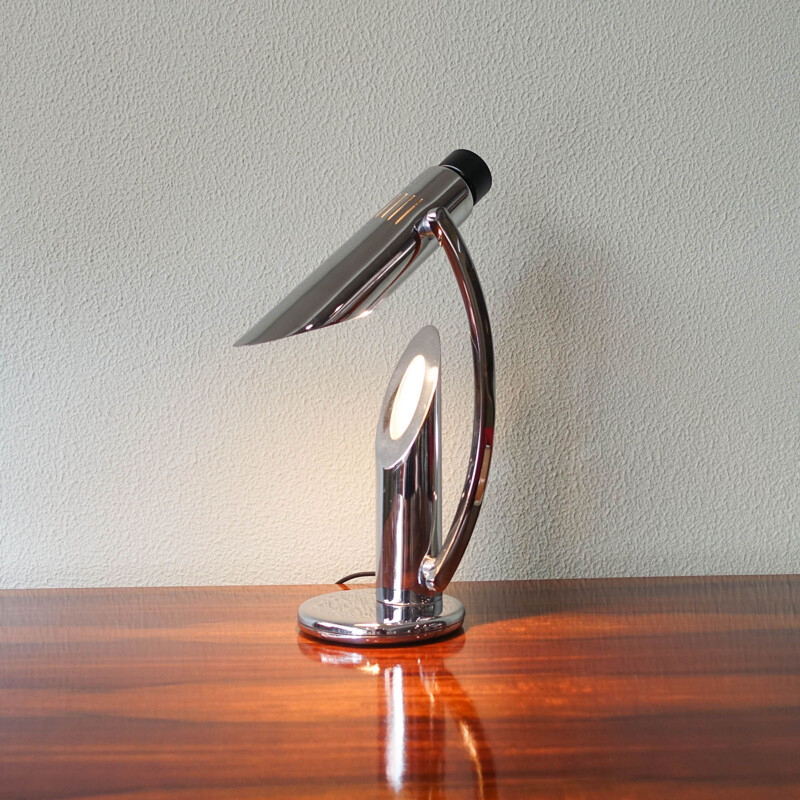 Lampe de table vintage pliable Tharsis chromée par Luis Perez de la Oliva pour Fase, Espagne 1973