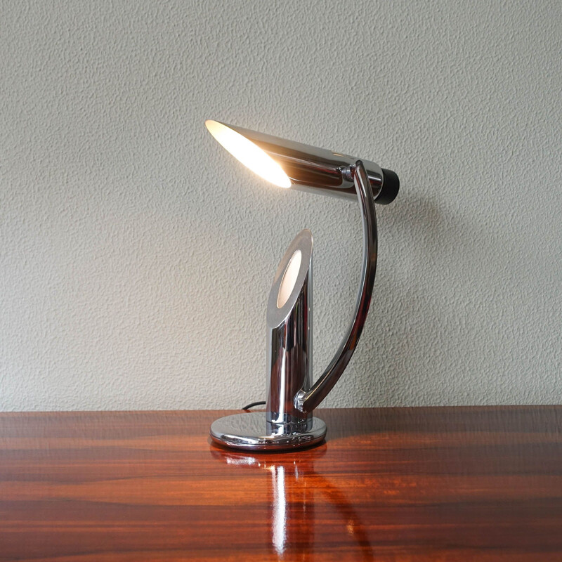 Vintage Klapptischlampe Tharsis verchromt von Luis Perez de la Oliva für Fase, Spanien 1973