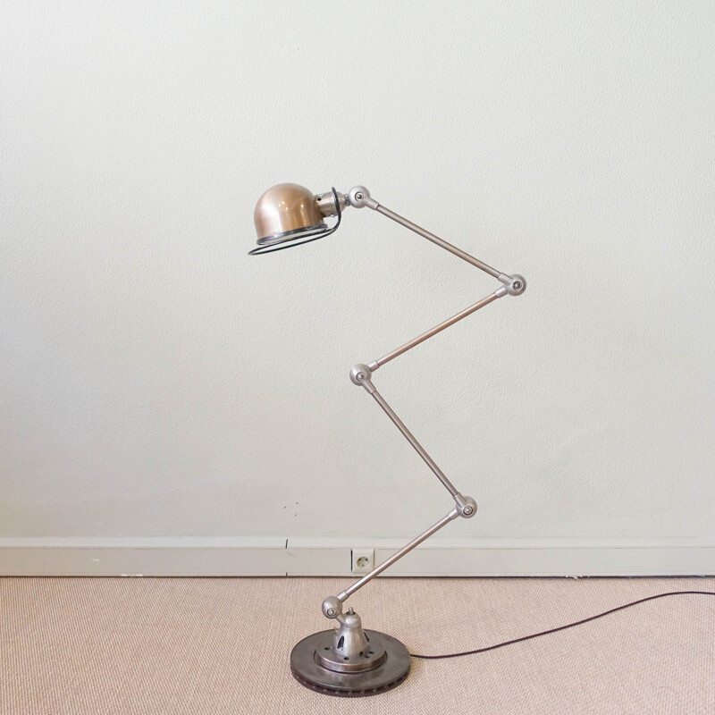 Vintage gelede vloerlamp van Jean-Louis Domecq voor Jieldé, 1950