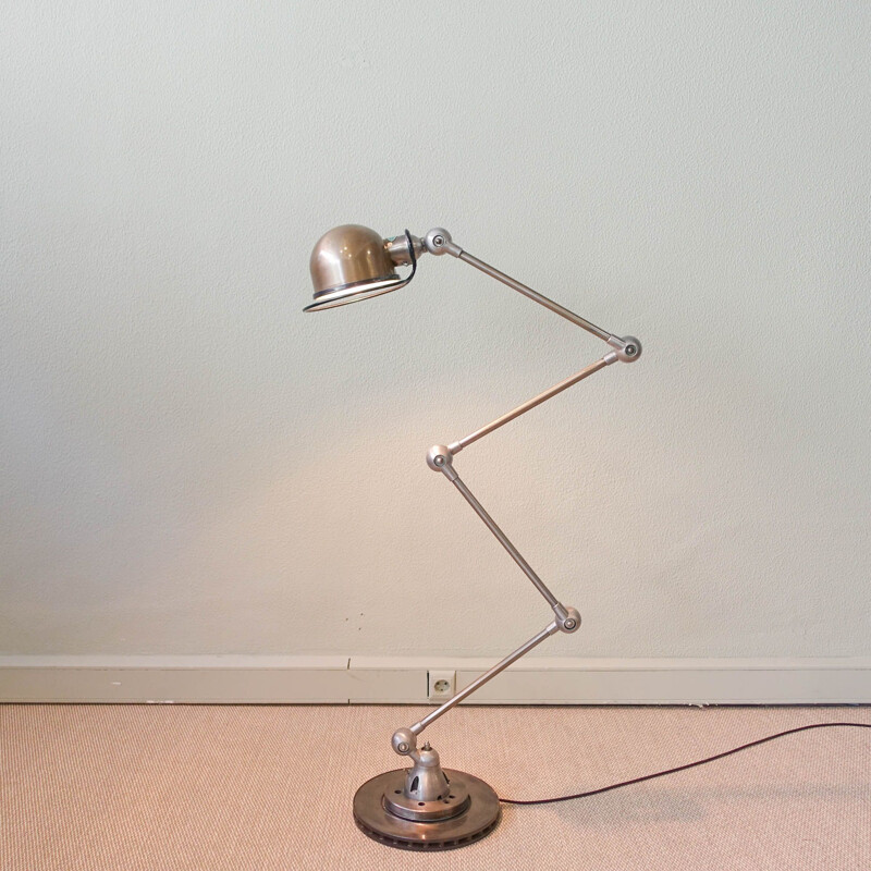 Vintage gelede vloerlamp van Jean-Louis Domecq voor Jieldé, 1950