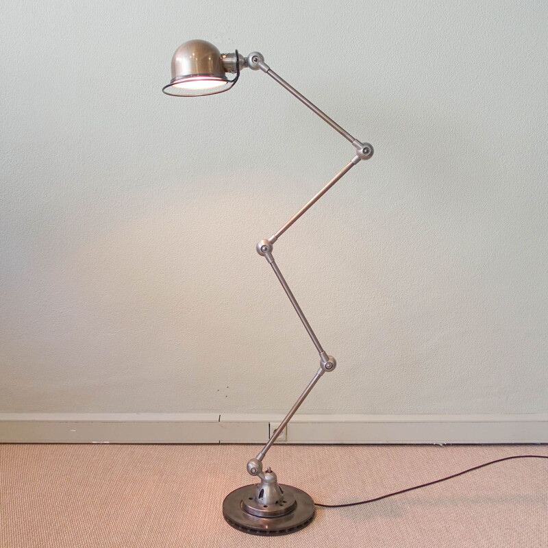 Vintage gelede vloerlamp van Jean-Louis Domecq voor Jieldé, 1950