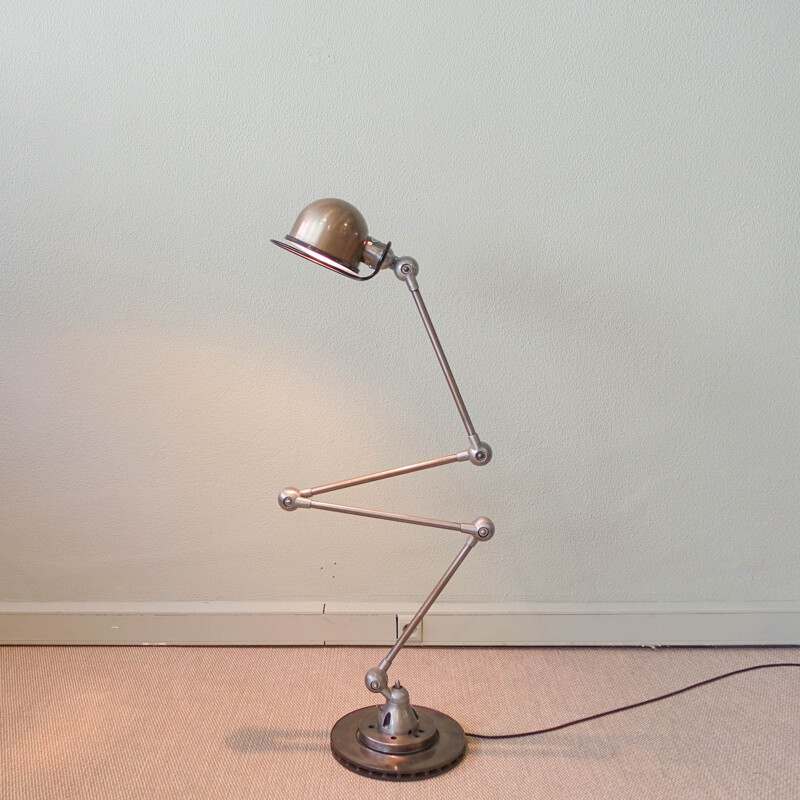 Vintage gelede vloerlamp van Jean-Louis Domecq voor Jieldé, 1950