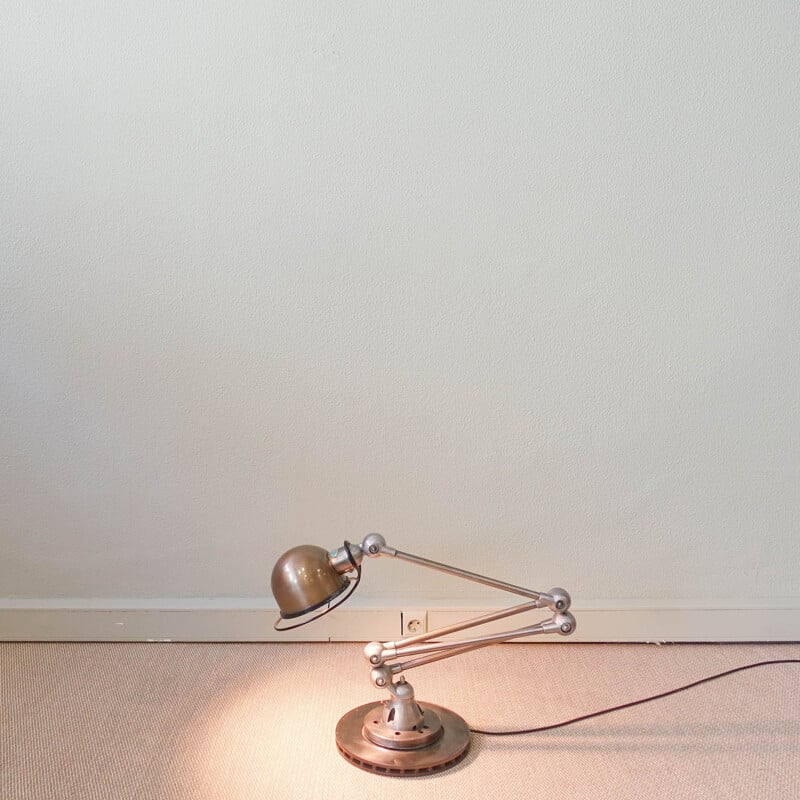 Vintage gelede vloerlamp van Jean-Louis Domecq voor Jieldé, 1950