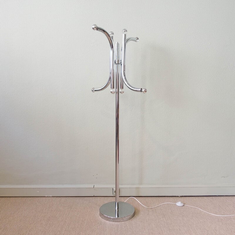 Vintage tubular floor lamp by Gaetano Sciolari, 1970s