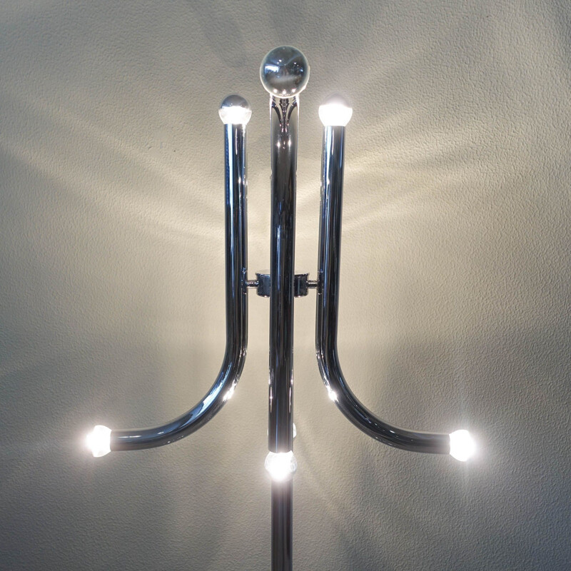 Vintage tubular floor lamp by Gaetano Sciolari, 1970s