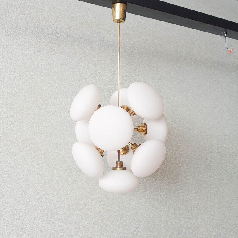 Vintage Sputnik multi-globe pendant lamp by Kaiser Leuchten, Germany 1970s