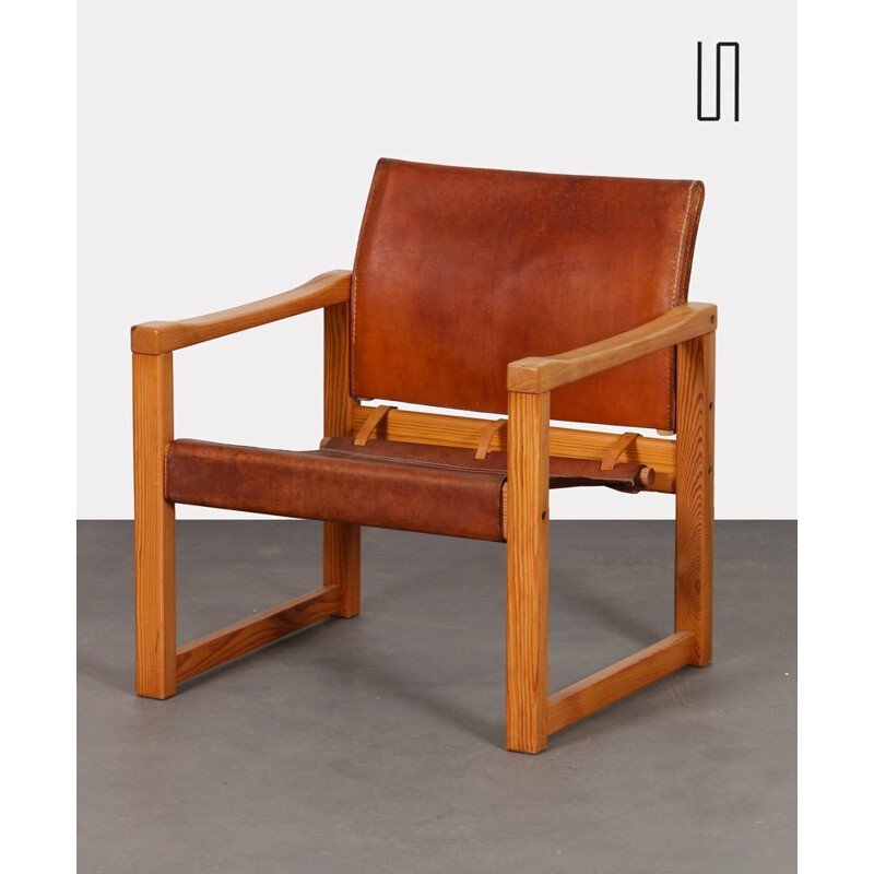 Vintage Diana leather armchair by Mobring for Ikea, 1970s